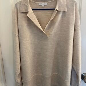 Madewell Women's V-Neck Cream Sweater